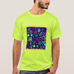 Neon Fruits Patroon Kleuren T-shirt