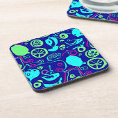 Neon Fruits Pattern Art Bier Onderzetter (Linkerzijde)