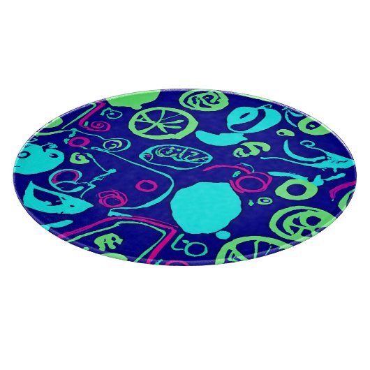 Neon Fruits Pattern Art Snijplank (Hoek)