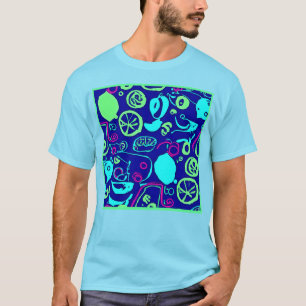 Neon Fruits Pattern Art T-shirt
