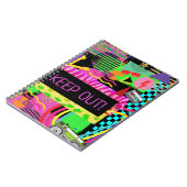 Neon Fun Bright Bold Kleurrijke Funky 80's Rad Fre Notitieboek (Linkerzijde)