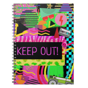 Neon Fun Bright Bold Kleurrijke Funky 80's Rad Fre Notitieboek