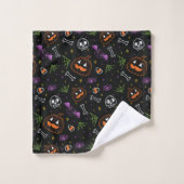 Neon Fun Halloween Pattern Bad Handdoek (Wasdoekje)