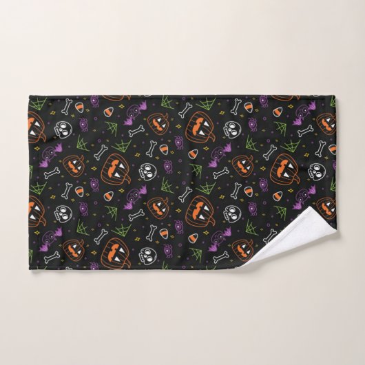 Neon Fun Halloween Pattern Bad Handdoek (Handdoek)
