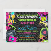 Neon Fun Koppels Totaal Geweldig 90s Pool Party Kaart (Voorkant)