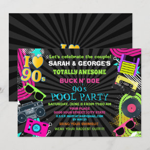 Neon Fun Koppels Totally Awesome 90s Pool Party   Kaart