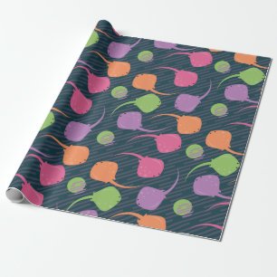 Neon Fun Stingray Colorful Patroon Cadeaupapier