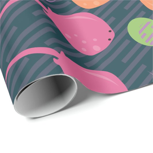 Neon Fun Stingray Colorful Patroon Cadeaupapier (Rol Hoek)