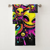 Neon Funky Emoji Mix Bad Handdoek (Insitu)