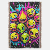 Neon Funky Emoji Mix Deken (Voorkant Verticaal)