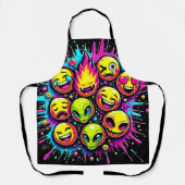 Neon Funky Emoji Mix Schort (Voorkant)