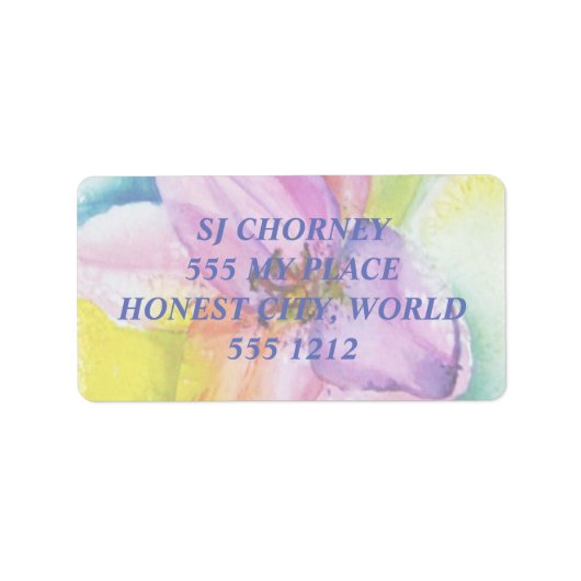 NEON FUNKY LILY ADRESETIKETTEN ETIKET (Voorkant)