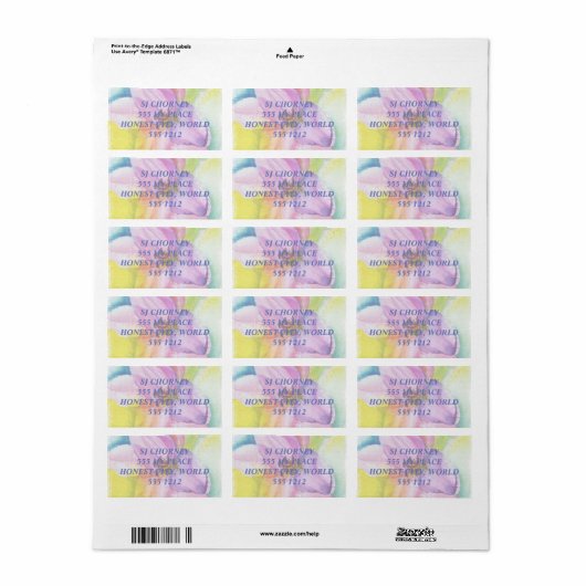 NEON FUNKY LILY ADRESETIKETTEN ETIKET (Full Sheet)