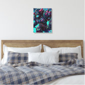 Neon Fury: De kosmische krijger Canvas Afdruk (Insitu (Slaapkamer))