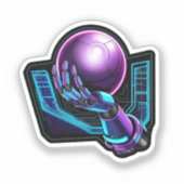 Neon Future - Cyberpunk Robot Arm Sticker (Voorkant)