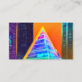 Neon Futuristic hologram Pyramide in Moderne Stad Visitekaartje (Voorkant)