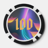Neon Futuristic Poker Party Zakelijk Chips (Achterkant)
