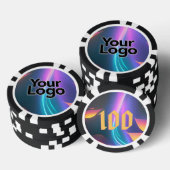 Neon Futuristic Poker Party Zakelijk Chips (Opstapeling)