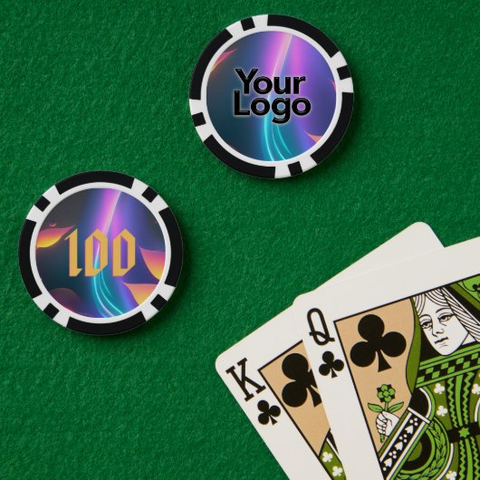 Neon Futuristic Poker Party Zakelijk Poker Chips (Pokertafel (Dubbel))