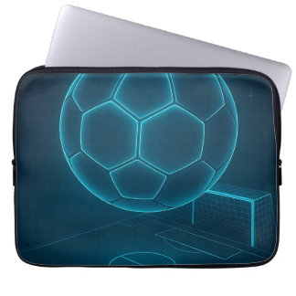 Neon Futuristische Voetbal Field Art Laptop Sleeve