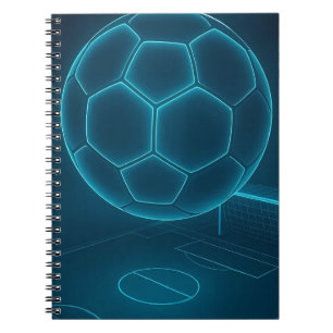 Neon Futuristische Voetbal Field Art Notitieboek