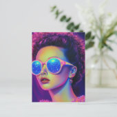 Neon Galaxy Glamour Briefkaart (Staand voorkant)