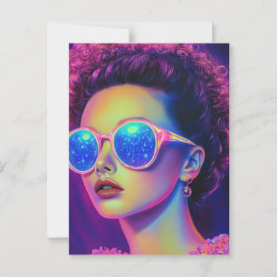 Neon Galaxy Glamour Briefkaart