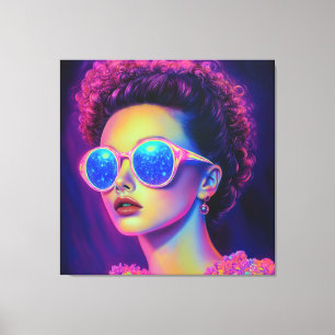 Neon Galaxy Glamour Canvas Afdruk