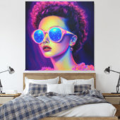 Neon Galaxy Glamour Canvas Afdruk (Insitu (Slaapkamer))
