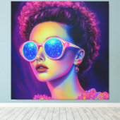 Neon Galaxy Glamour Canvas Afdruk (Insitu (Houten vloer))