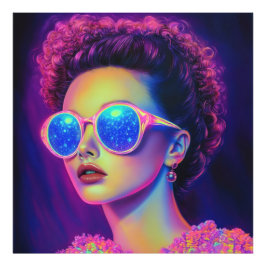 Neon Galaxy Glamour Foto Afdruk