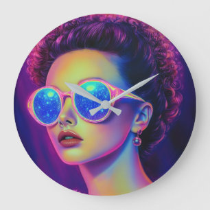 Neon Galaxy Glamour Grote Klok