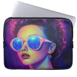 Neon Galaxy Glamour Laptop Sleeve