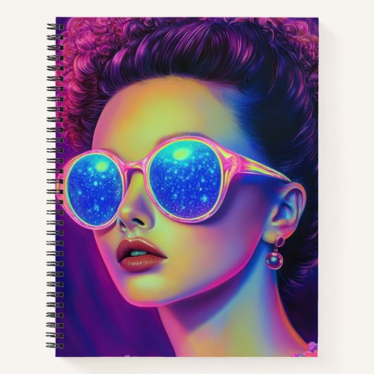 Neon Galaxy Glamour Notitieboek (Voorkant)