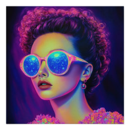 Neon Galaxy Glamour Perfect Poster