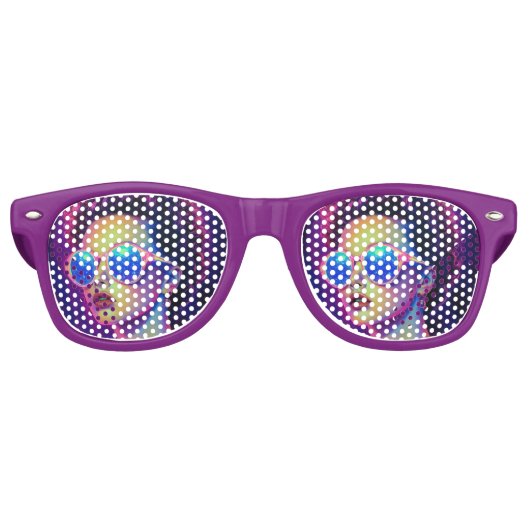 Neon Galaxy Glamour Retro Zonnebril (Voorkant)