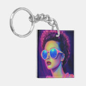 Neon Galaxy Glamour Sleutelhanger (Voorkant Links)