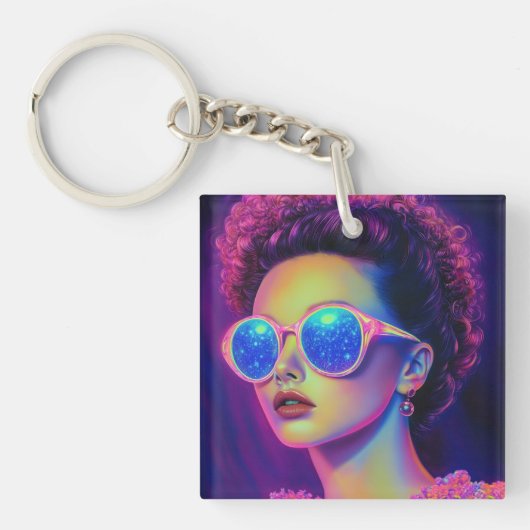 Neon Galaxy Glamour Sleutelhanger (Voorkant)