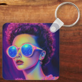 Neon Galaxy Glamour Sleutelhanger (Achterkant)