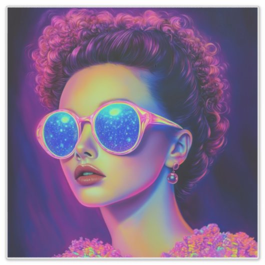 Neon Galaxy Glamour Sticker (Voorkant)