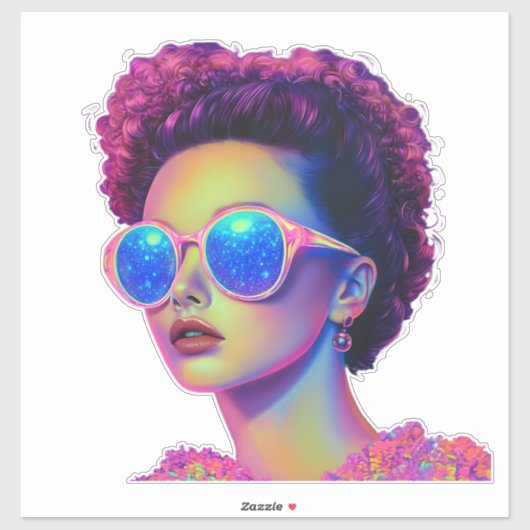 Neon Galaxy Glamour Sticker (Vel)