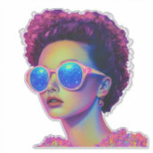 Neon Galaxy Glamour Sticker (Voorkant)