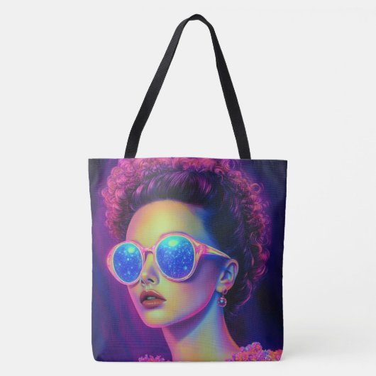 Neon Galaxy Glamour Tote Bag (Voorkant)