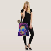 Neon Galaxy Glamour Tote Bag (Op model)