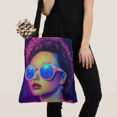 Neon Galaxy Glamour Tote Bag (Dichtbij)