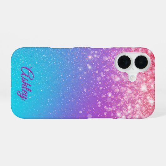 Neon Galaxy Gradient iPhone 16 Hoesje (Achterkant horizontaal)