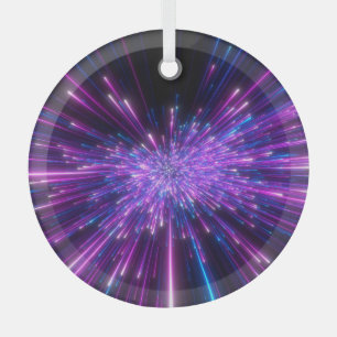 Neon Galaxy kosmische Abstracte achtergrond Glas Ornament