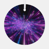 Neon Galaxy kosmische Abstracte achtergrond Glas Ornament (Achterkant)
