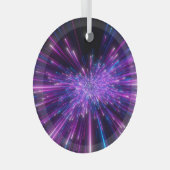 Neon Galaxy kosmische Abstracte achtergrond Glas Ornament (Voorkant Rechts)