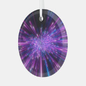Neon Galaxy kosmische Abstracte achtergrond Glas Ornament (Voorkant links)